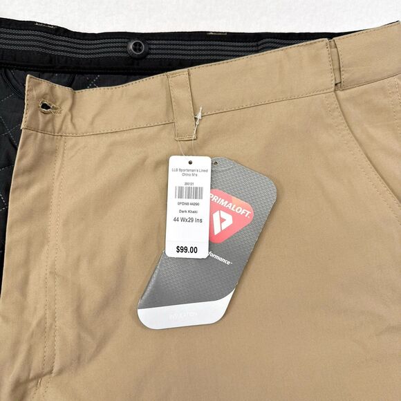 LL Bean Pants Mens Size 44‎ x 29 Tan Primaloft Insulated Quilted Workwear NEW - Picture 9 of 12